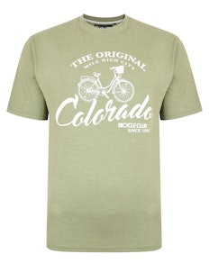 KAM Calorado Cycle Print T-Shirt Sage Marl